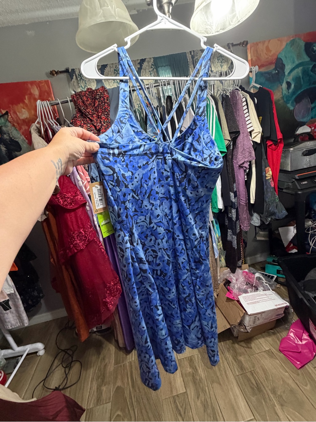 Title Nine Blue Floral Strappy Slip Dress — image 2 of 4